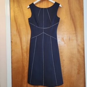 Calvin Klein Women's Red Sleeveless Fit & Flare Dress in Navy, Size 2